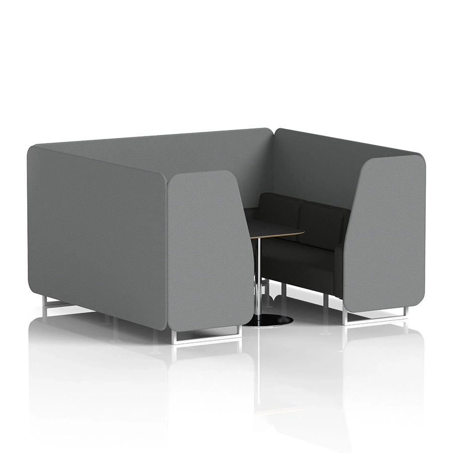 Brixworth Booth in Two Tone - 6 Seater with Black Table