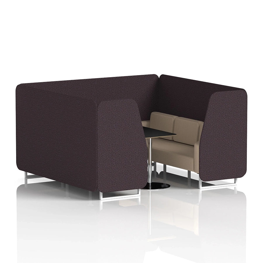 Brixworth Booth in Two Tone - 6 Seater with Black Table