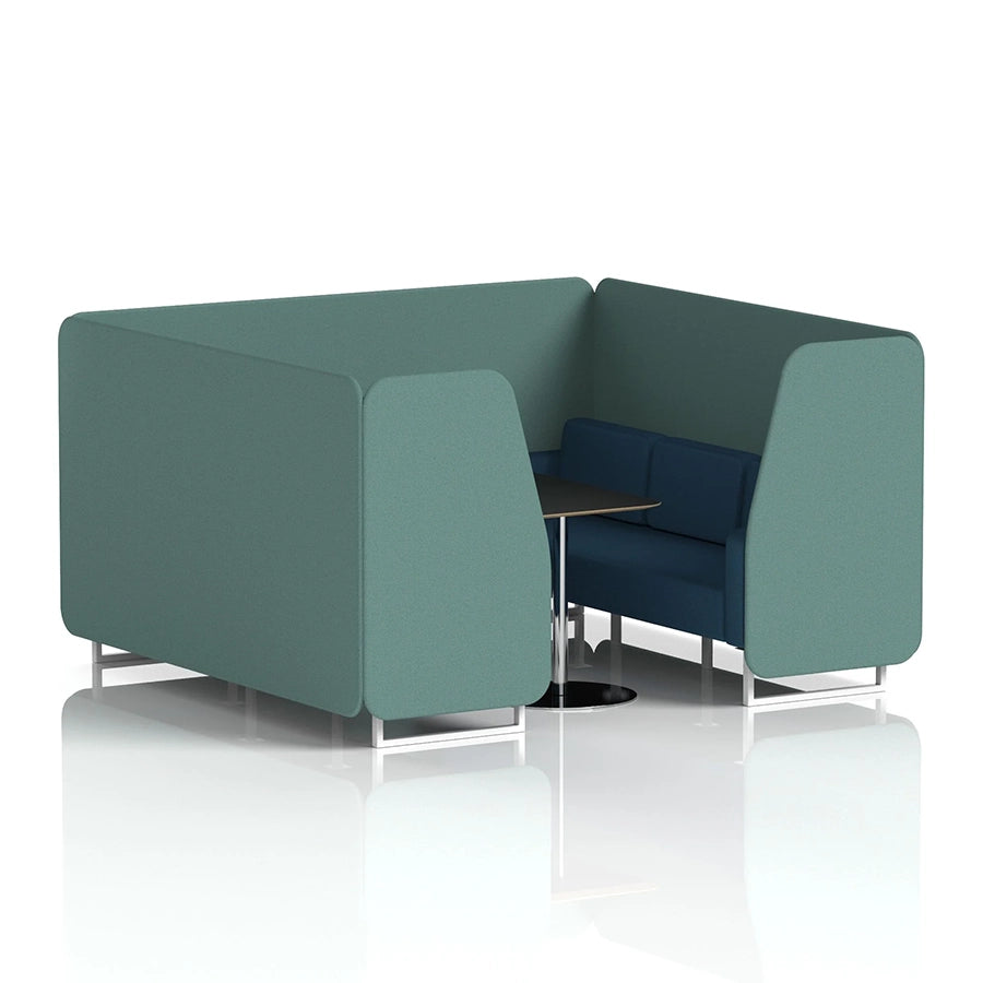 Brixworth Booth in Two Tone - 6 Seater with Black Table