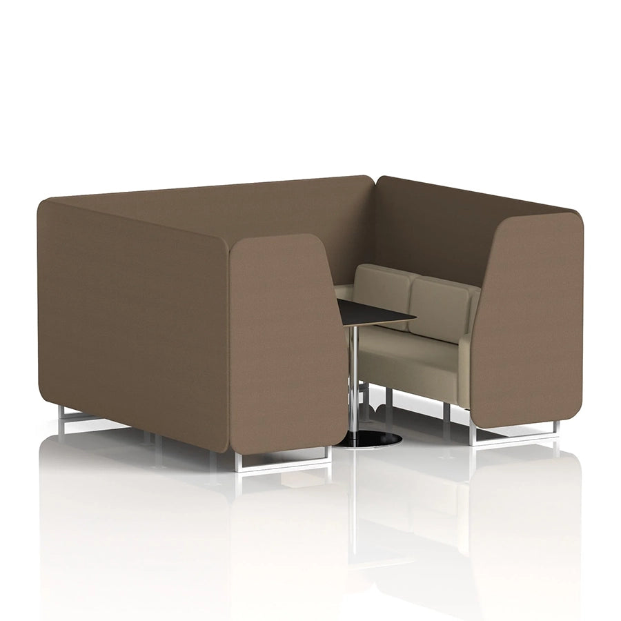 Brixworth Booth in Two Tone - 6 Seater with Black Table