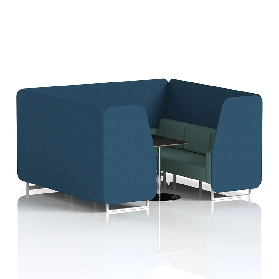 Brixworth Booth in Two Tone - 6 Seater with Black Table