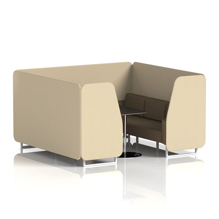 Brixworth Booth in Two Tone - 6 Seater with Black Table