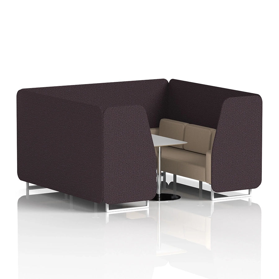 Brixworth Booth in Two Tone - 6 Seater with Grey Table