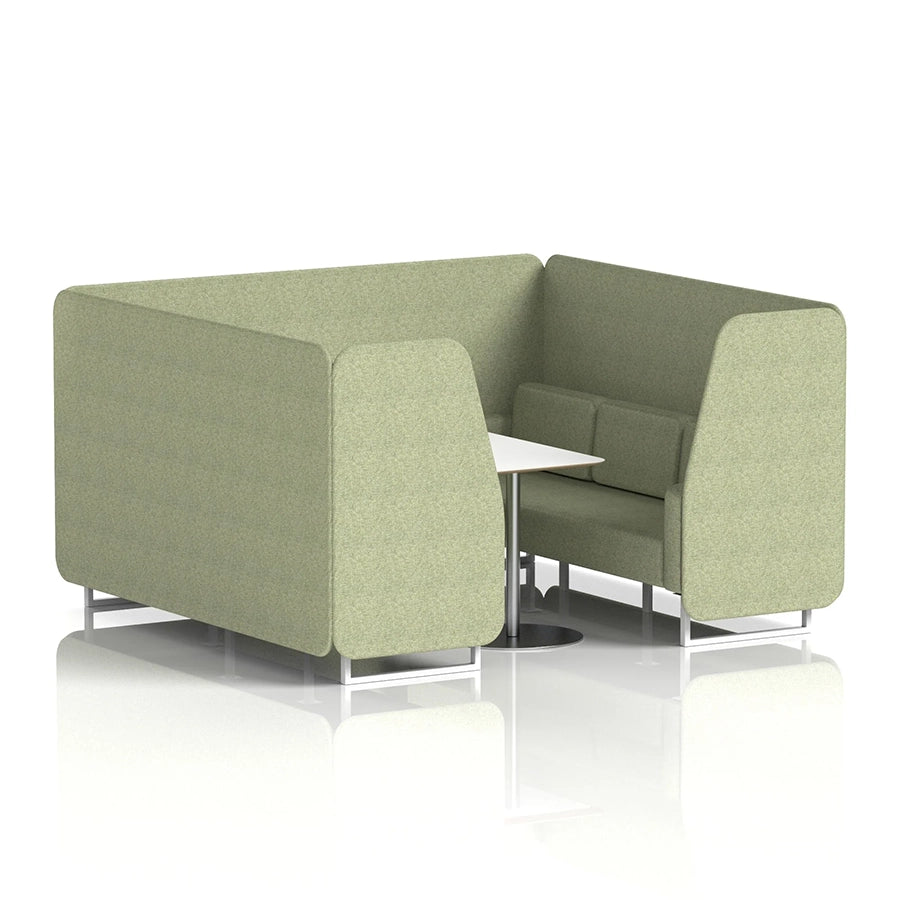 Brixworth Booth in Single Tone - 6 Seater with White Table