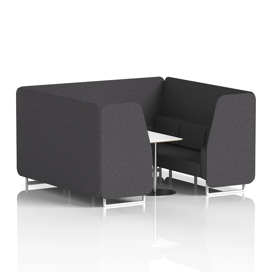 Brixworth Booth in Single Tone - 6 Seater with White Table