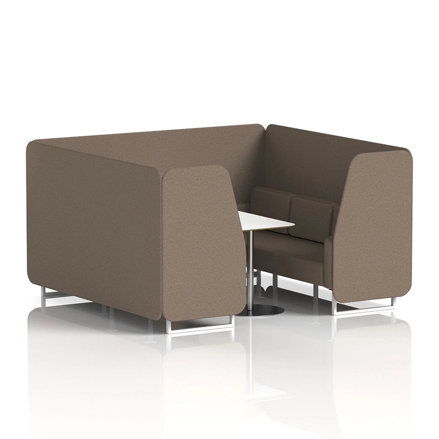 Brixworth Booth in Single Tone - 6 Seater with White Table