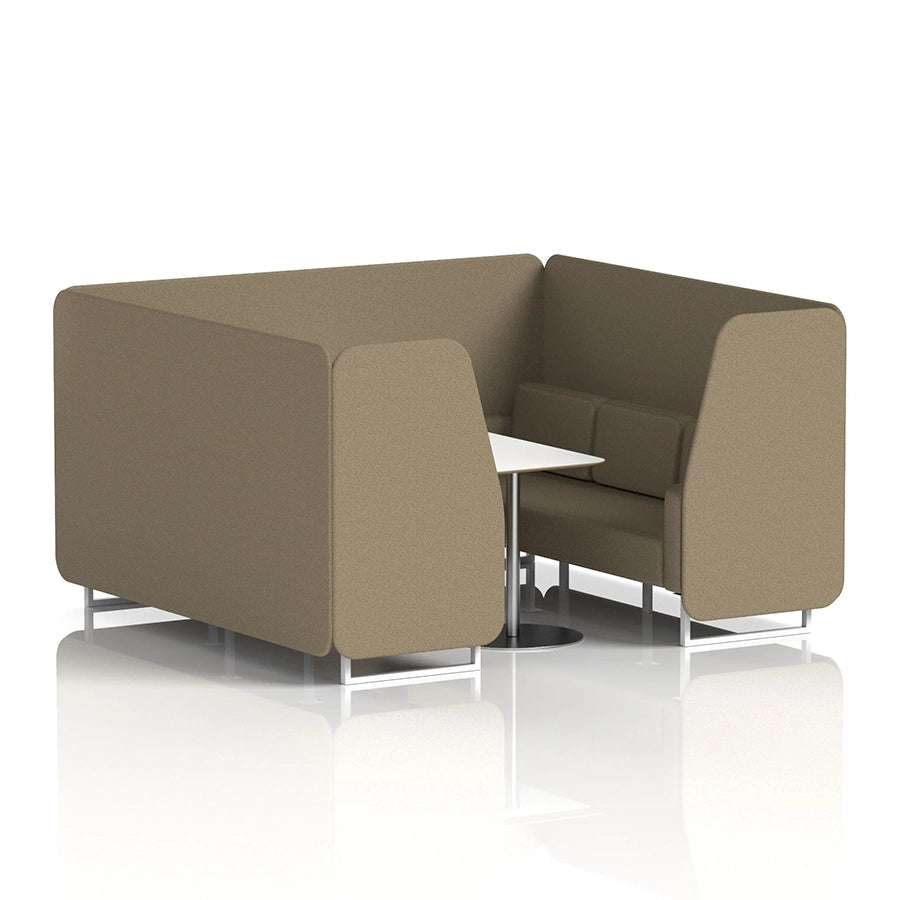 Brixworth Booth in Single Tone - 6 Seater with White Table