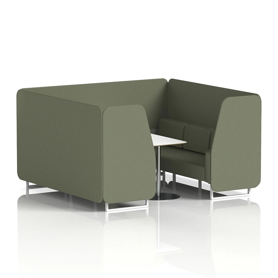 Brixworth Booth in Single Tone - 6 Seater with White Table