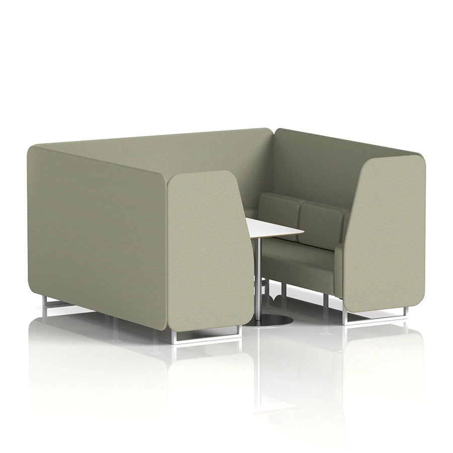 Brixworth Booth in Single Tone - 6 Seater with White Table