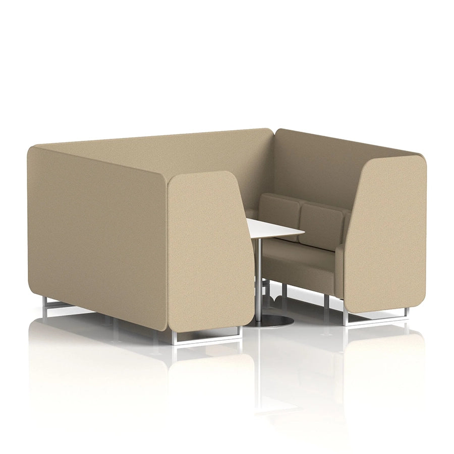 Brixworth Booth in Single Tone - 6 Seater with White Table