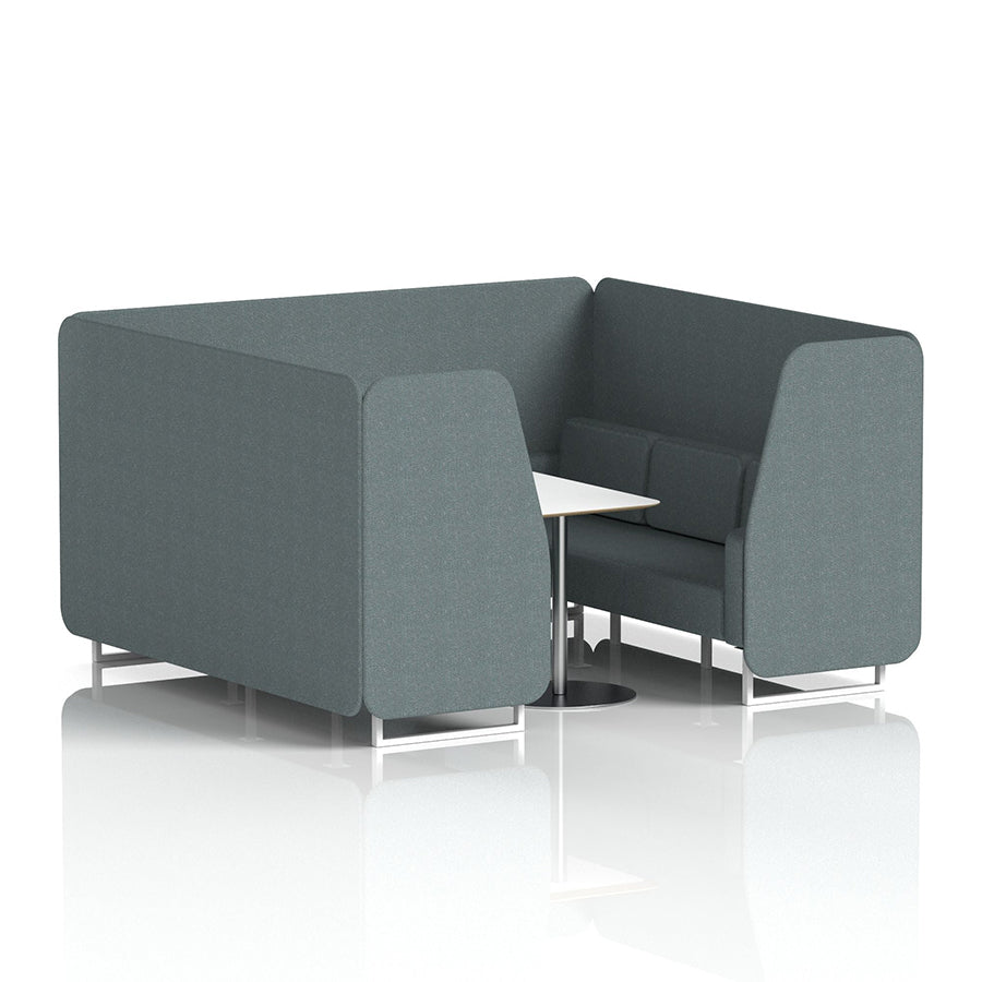 Brixworth Booth in Single Tone - 6 Seater with White Table