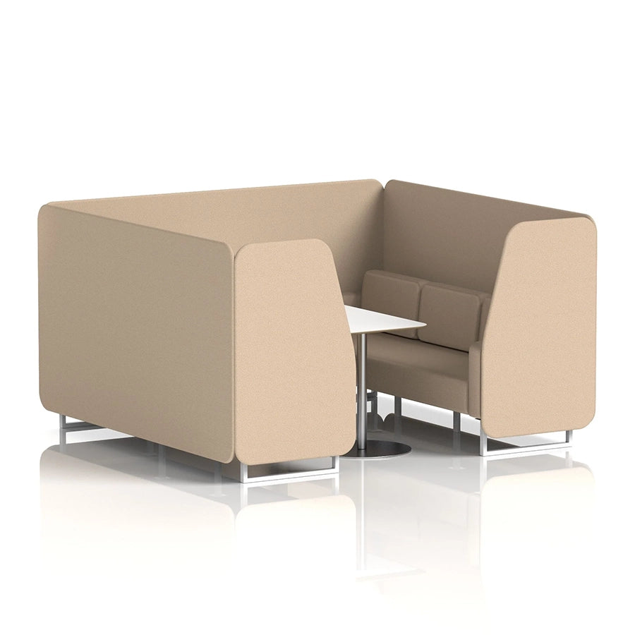 Brixworth Booth in Single Tone - 6 Seater with White Table