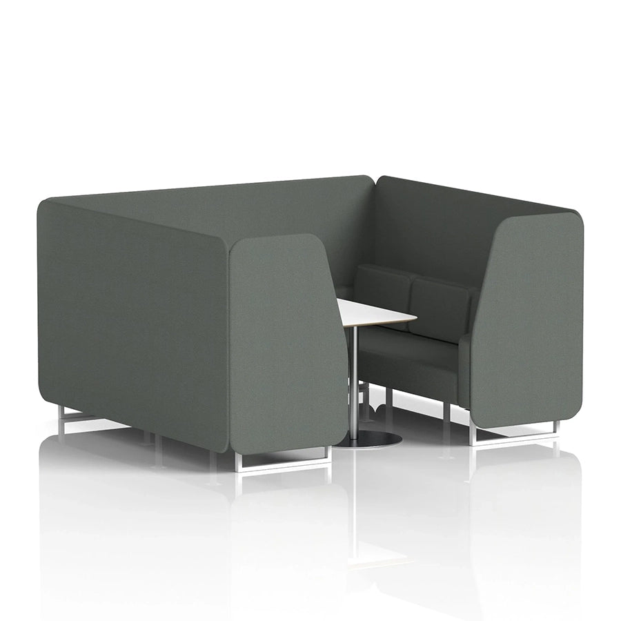 Brixworth Booth in Single Tone - 6 Seater with White Table