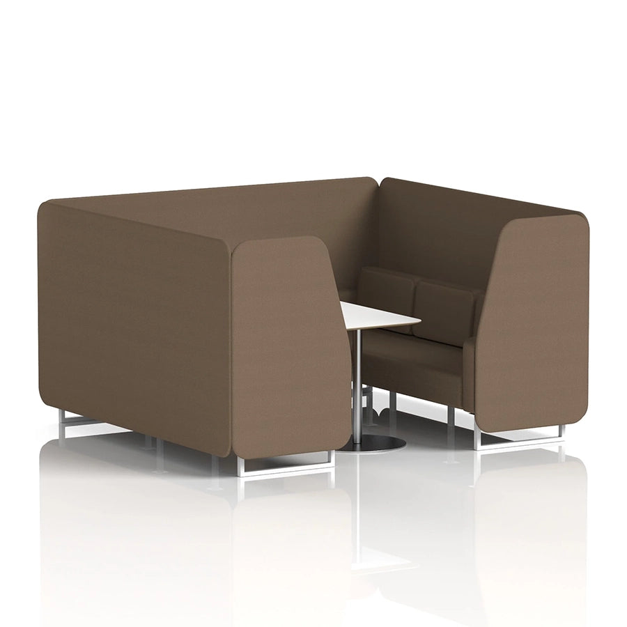 Brixworth Booth in Single Tone - 6 Seater with White Table