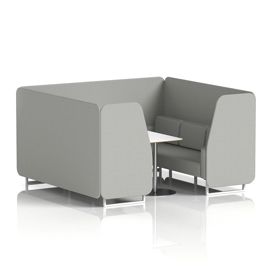 Brixworth Booth in Single Tone - 6 Seater with White Table