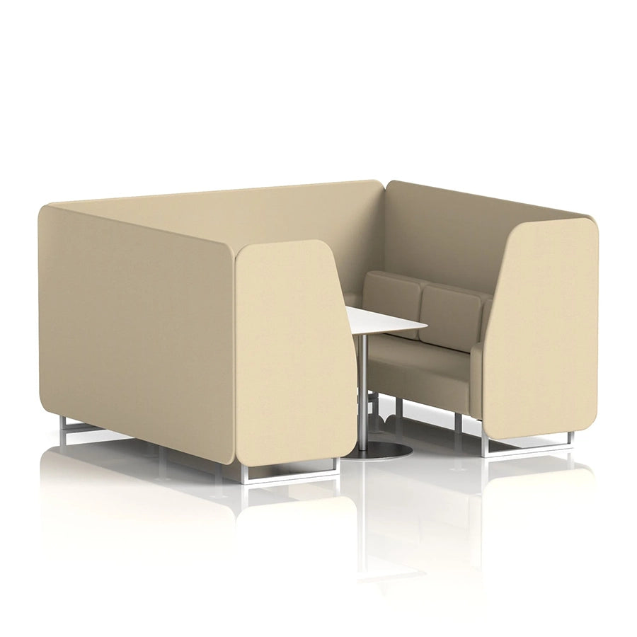 Brixworth Booth in Single Tone - 6 Seater with White Table