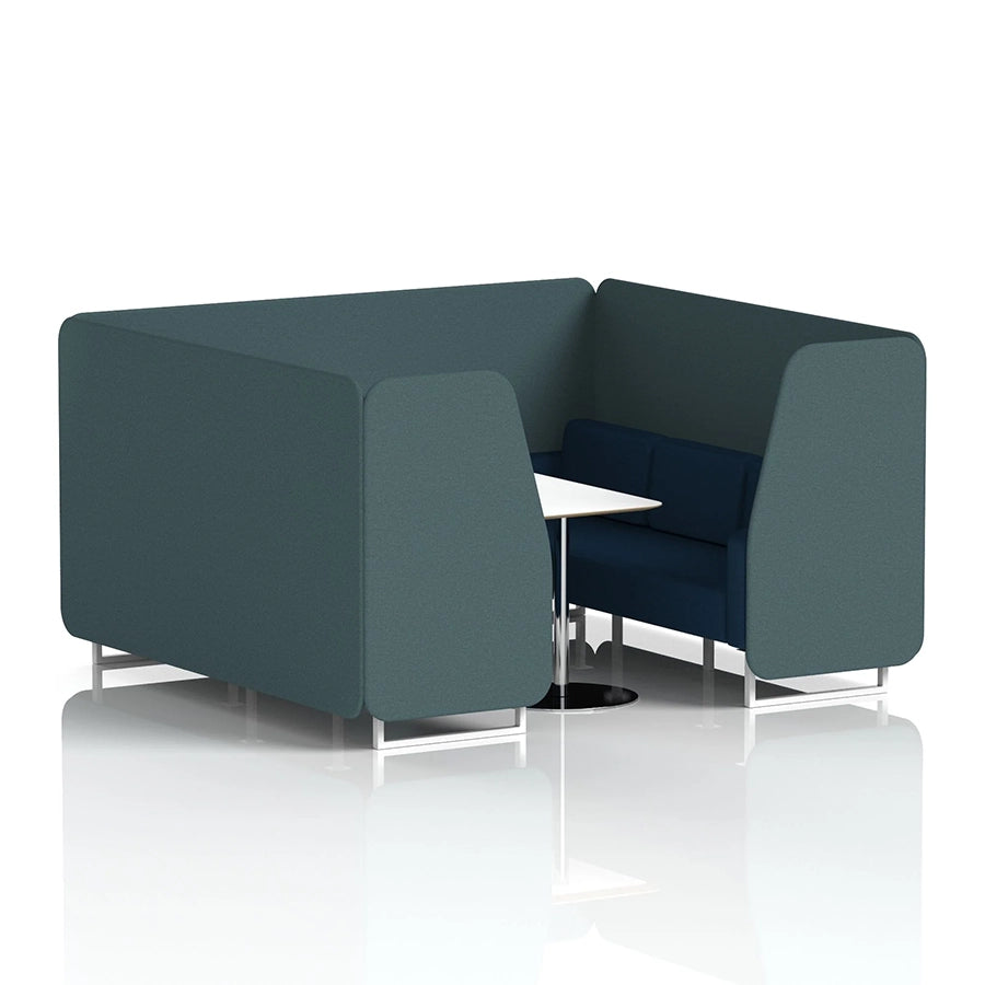 Brixworth Booth in Two Tone - 6 Seater with White Table