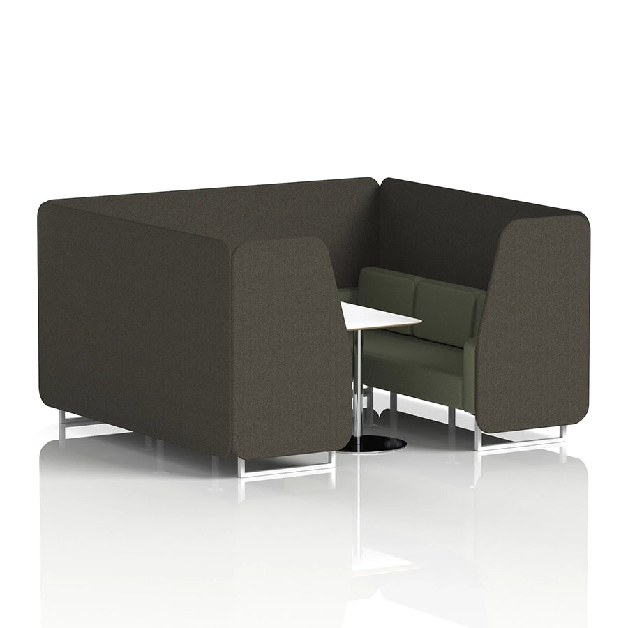 Brixworth Booth in Two Tone - 6 Seater with White Table