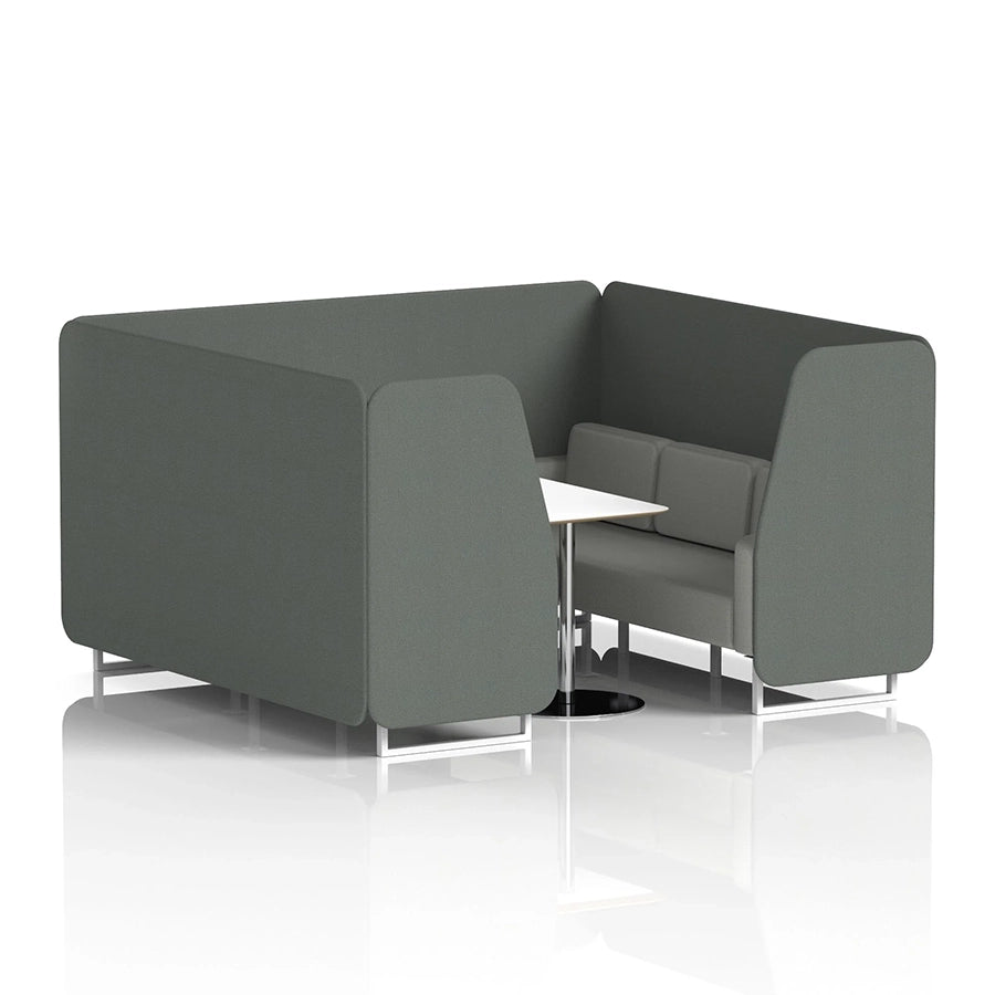 Brixworth Booth in Two Tone - 6 Seater with White Table