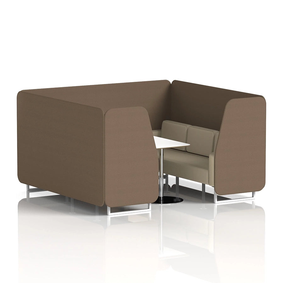 Brixworth Booth in Two Tone - 6 Seater with White Table