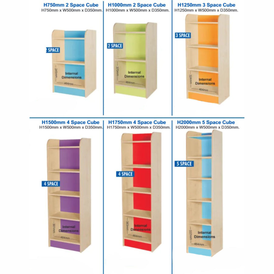 Kubbyclass® Single Column Storage Cubes (6 Heights)