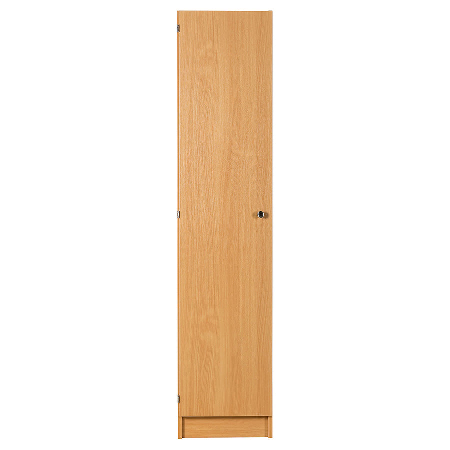 Secondary Height One Door Premium Wooden Locker - H1800mm Flat Top with knob handle front view