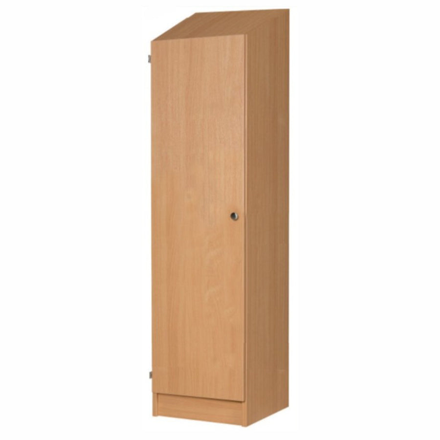 Secondary Height One Door Premium Wooden Locker - H1800mm Slope Top with knob handle