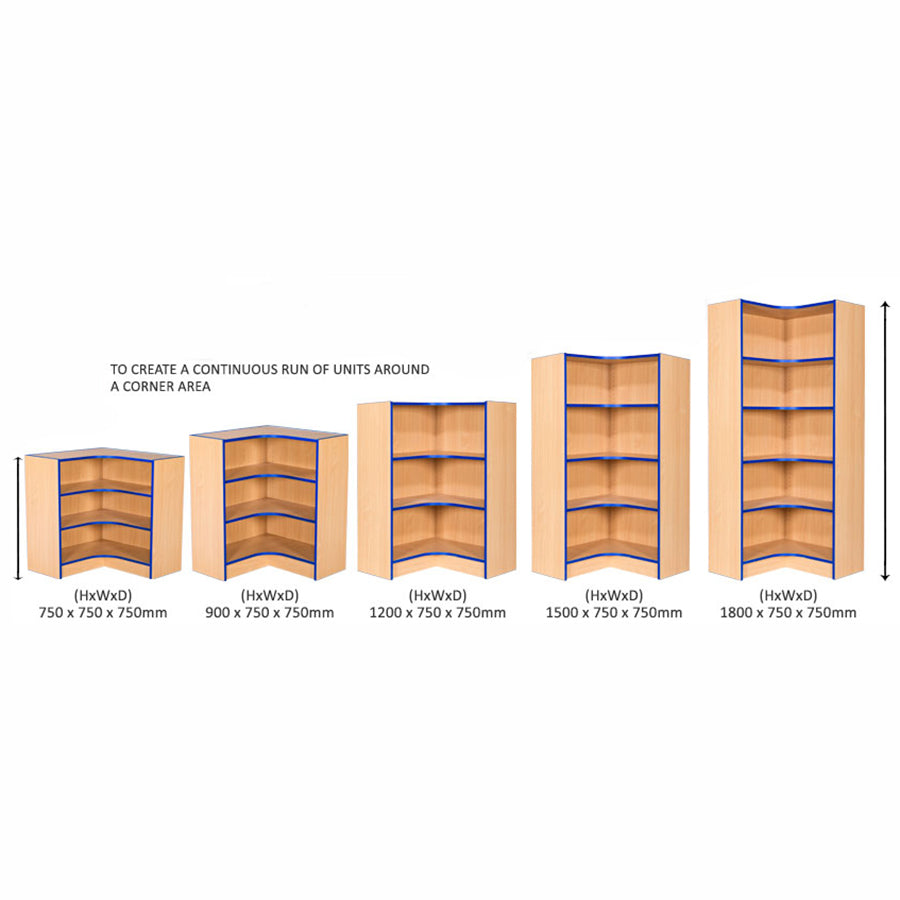 Smart Storage 750mm Flat Top Internal Corner Library Bookcases