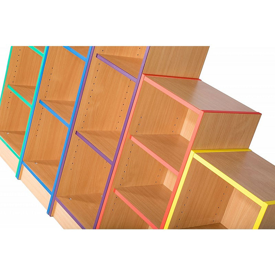 Smart Storage Folio 375mm Wide Slimline Flat Top Library Bookcase edge colours