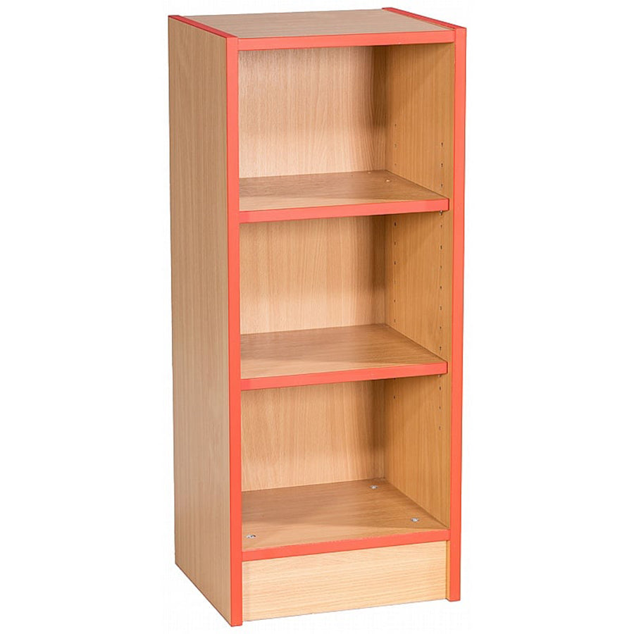 Smart Storage Folio 375mm Wide Slimline Flat Top Library Bookcase with 2 shelves