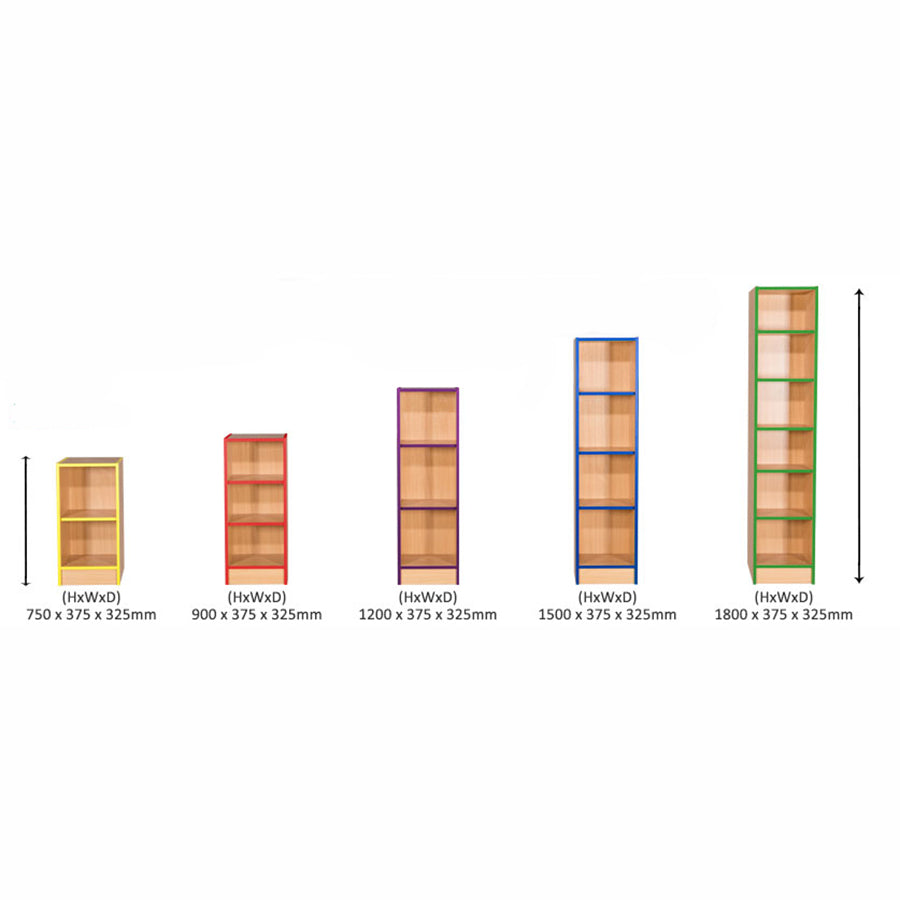Smart Storage Folio 375mm Wide Slimline Flat Top Library Bookcases