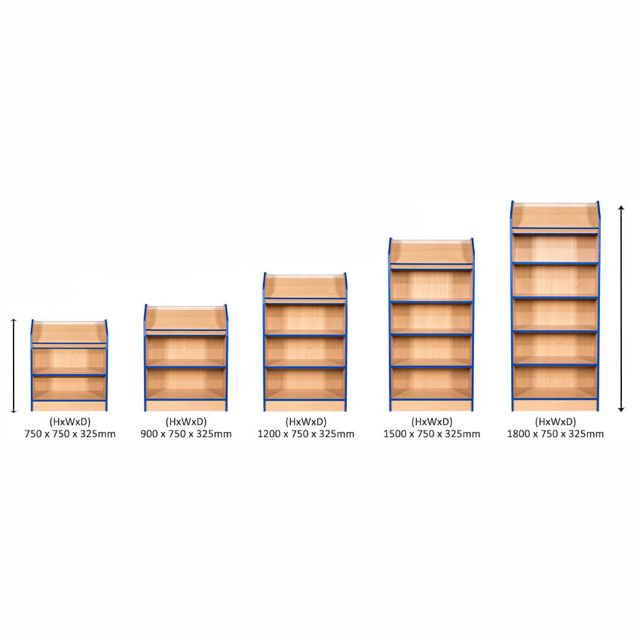 Smart Storage Folio 750mm Wide Library Bookcases with 1 Angled Top Shelf