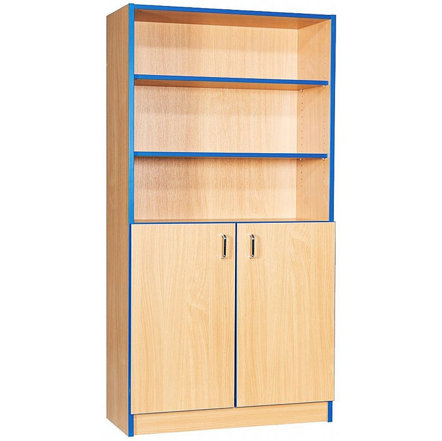 Smart Storage Folio 750mm Wide Library Flat Top Bookcase Cupboard with 2 external shelves