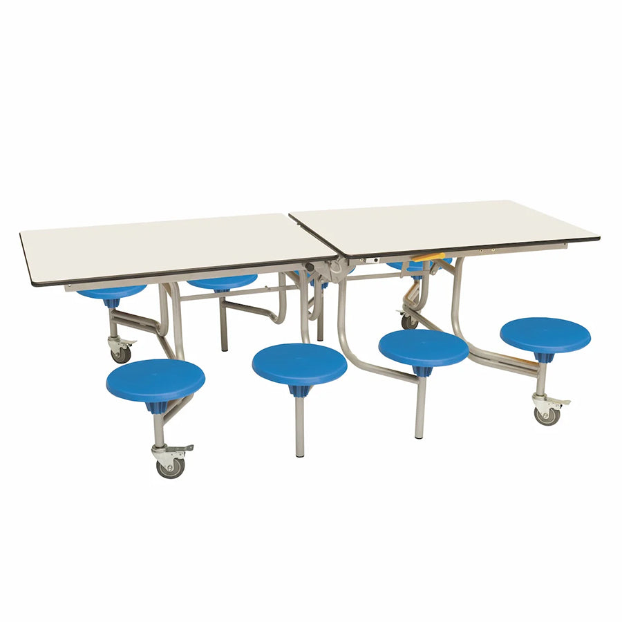 Rectangular Mobile Folding Table with 8 Seats