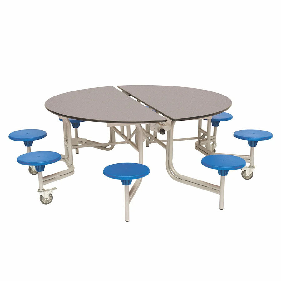 Round Mobile Folding Table with 8 Seats