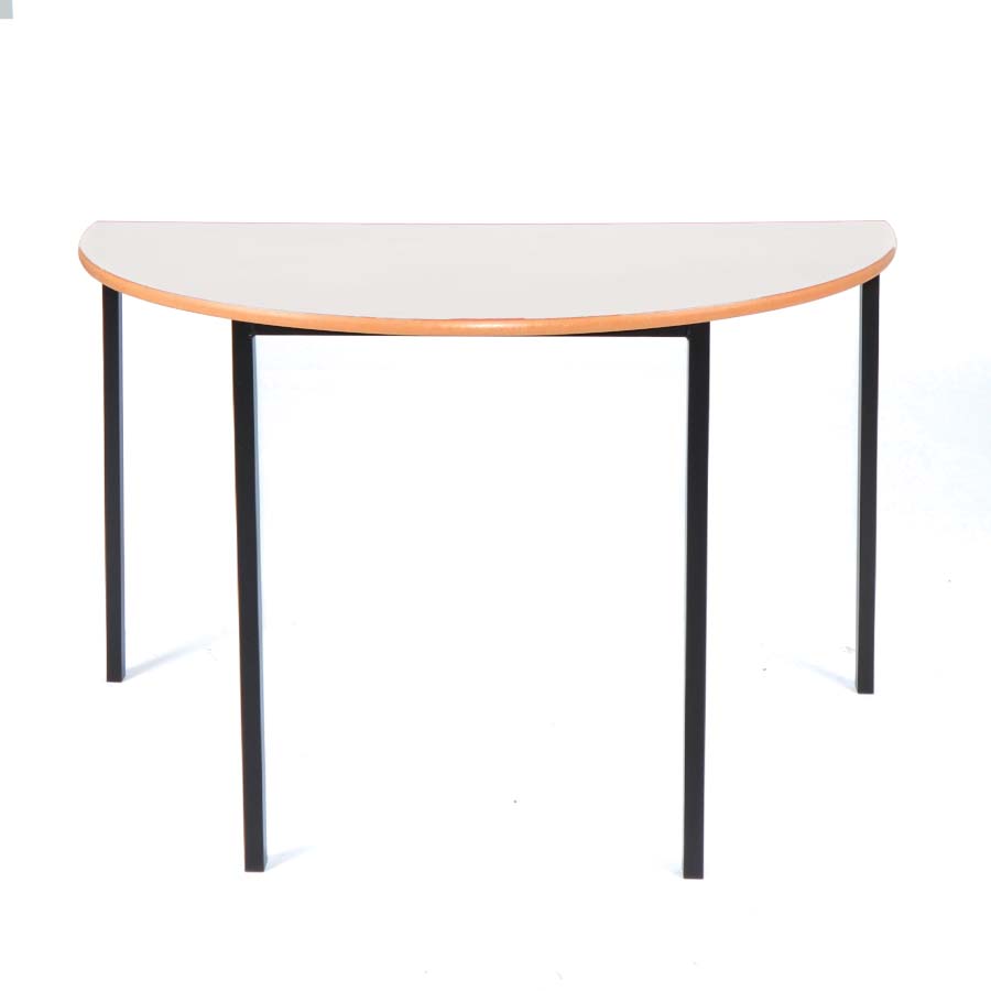 Morleys Fully Welded Classroom Table 1200diax600 Semi Circular MDF Edge