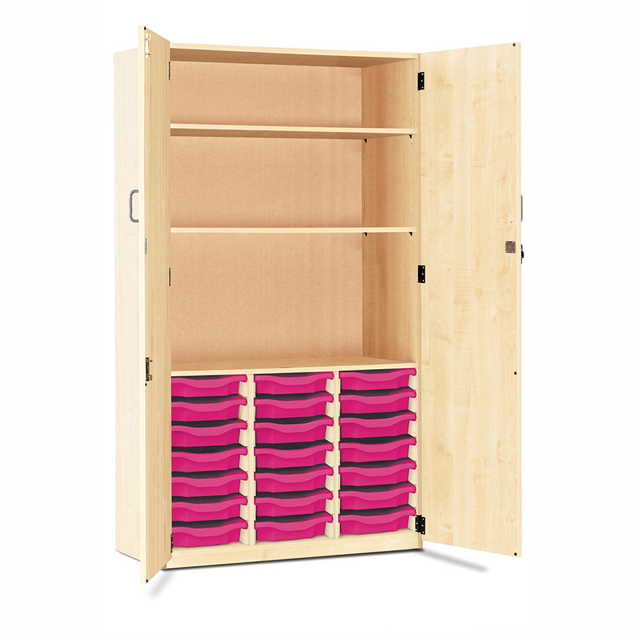 21 Tray Storage Cupboard with Full Locking Doors