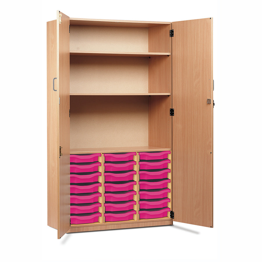 21 Tray Storage Cupboard with Full Locking Doors