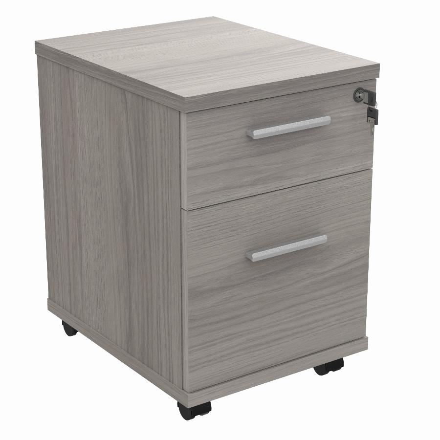 WORKSPACE NOW 2 DRAWER MOBILE PEDESTAL GREY OAK
