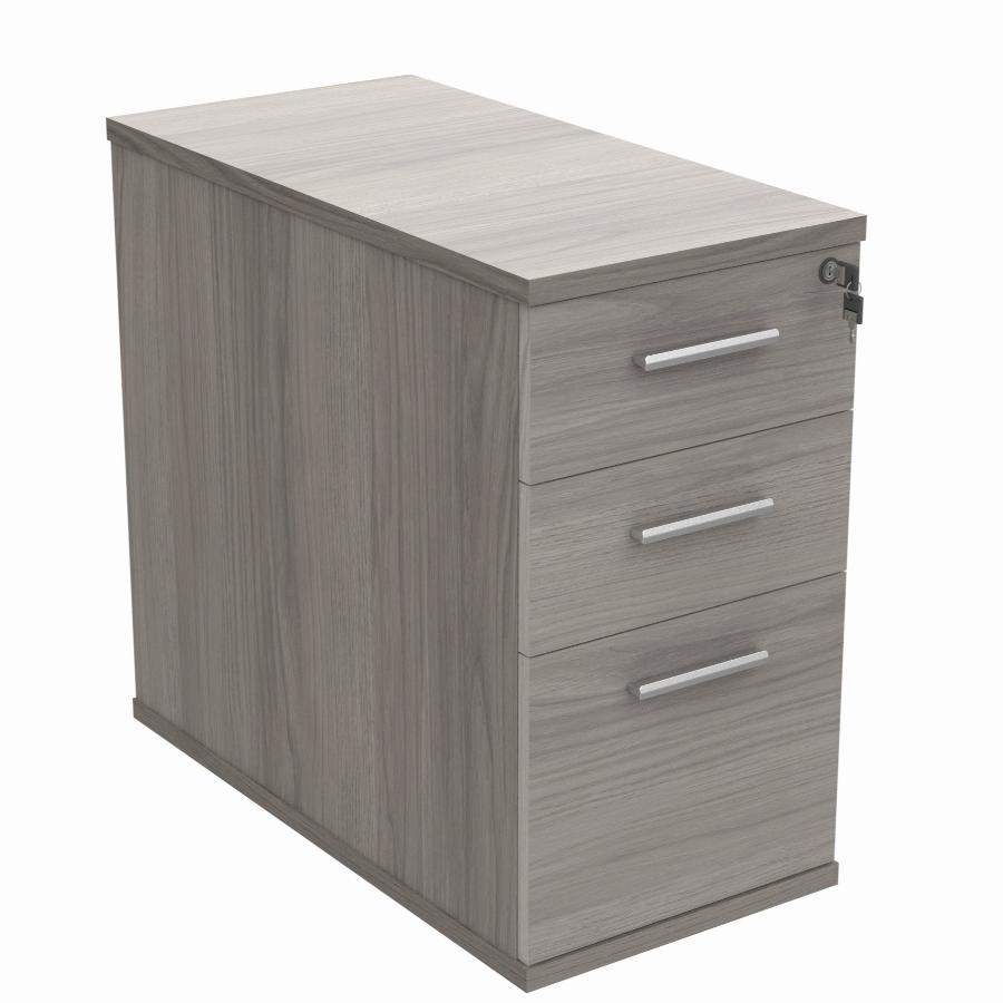 WORKSPACE NOW 3 DRAWER DESK HIGH PEDESTAL D800MM GREY OAK