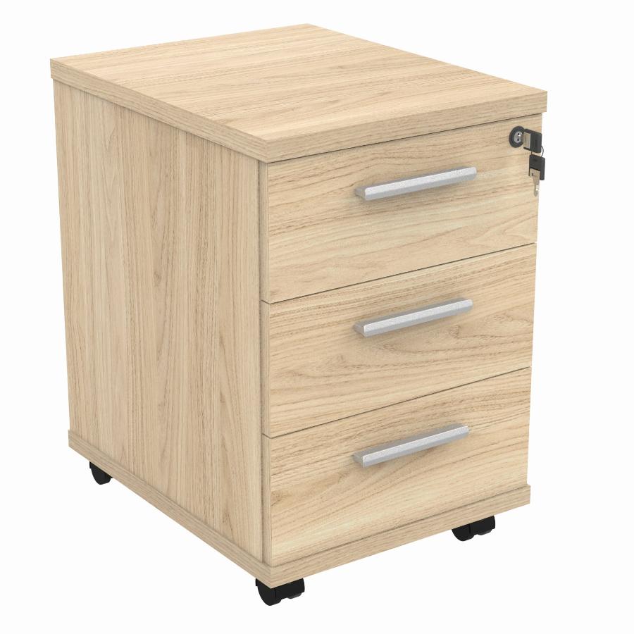WORKSPACE NOW 3 DRAWER MOBILE PEDESTAL CANADIAN OAK