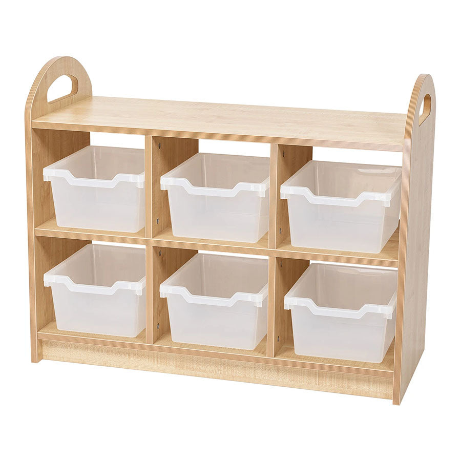 Willowbrook Pioneer Two Tier Open Shelving with Dividers with Tubs DFEC006T Childrens Furniture