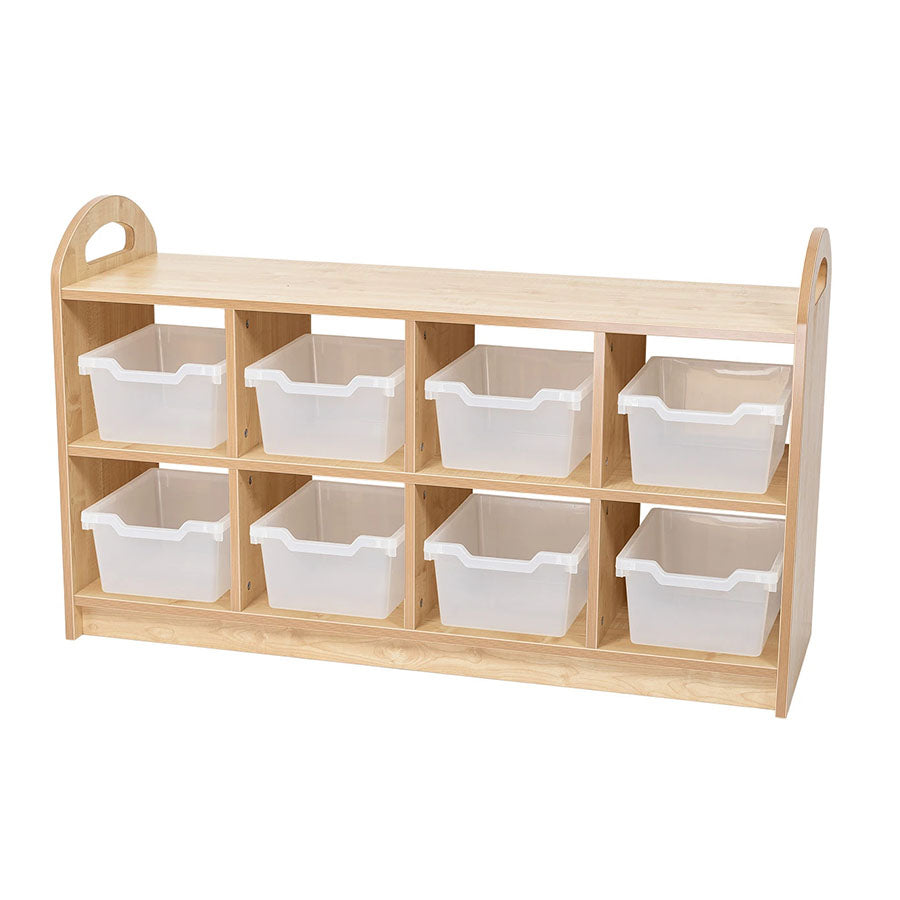 Willowbrook Pioneer Wide Two Tier Open Shelving with Tubs DFEC030T Childrens Furniture
