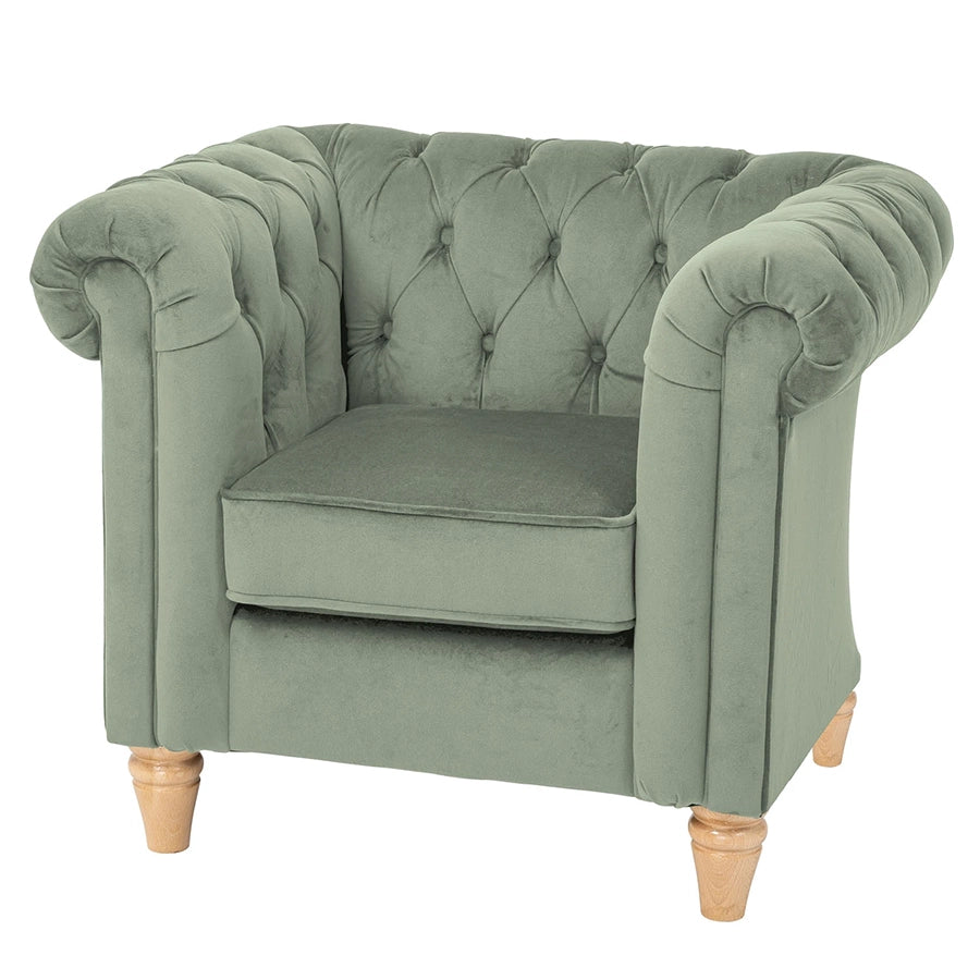 Willowbrook Windsor Chesterfield Chair for Children Sage Green DFEU195 Sofa Seating