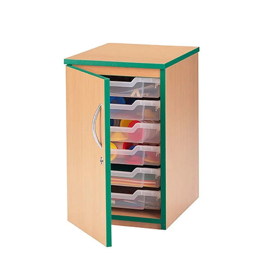 Smart Storage 6 Tray Unit Mobile With Lockable Doors With Doors