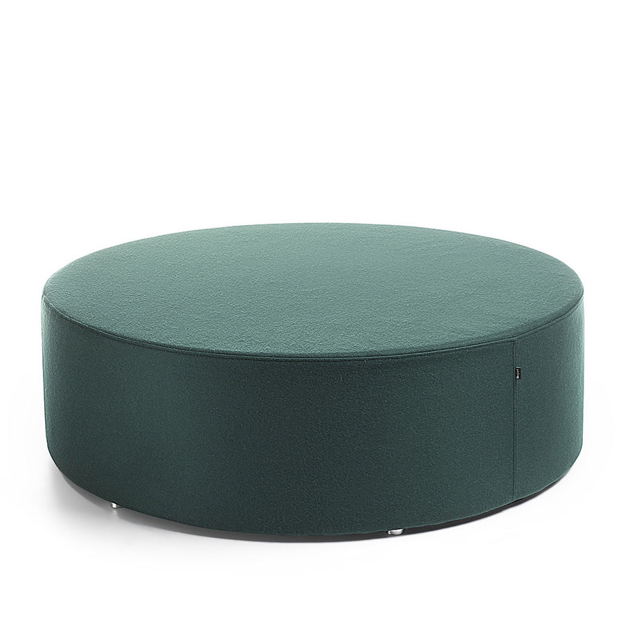 Green round Point ottoman on a white background