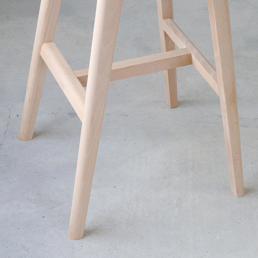 Flux Beech Wood 4 Leg Stool