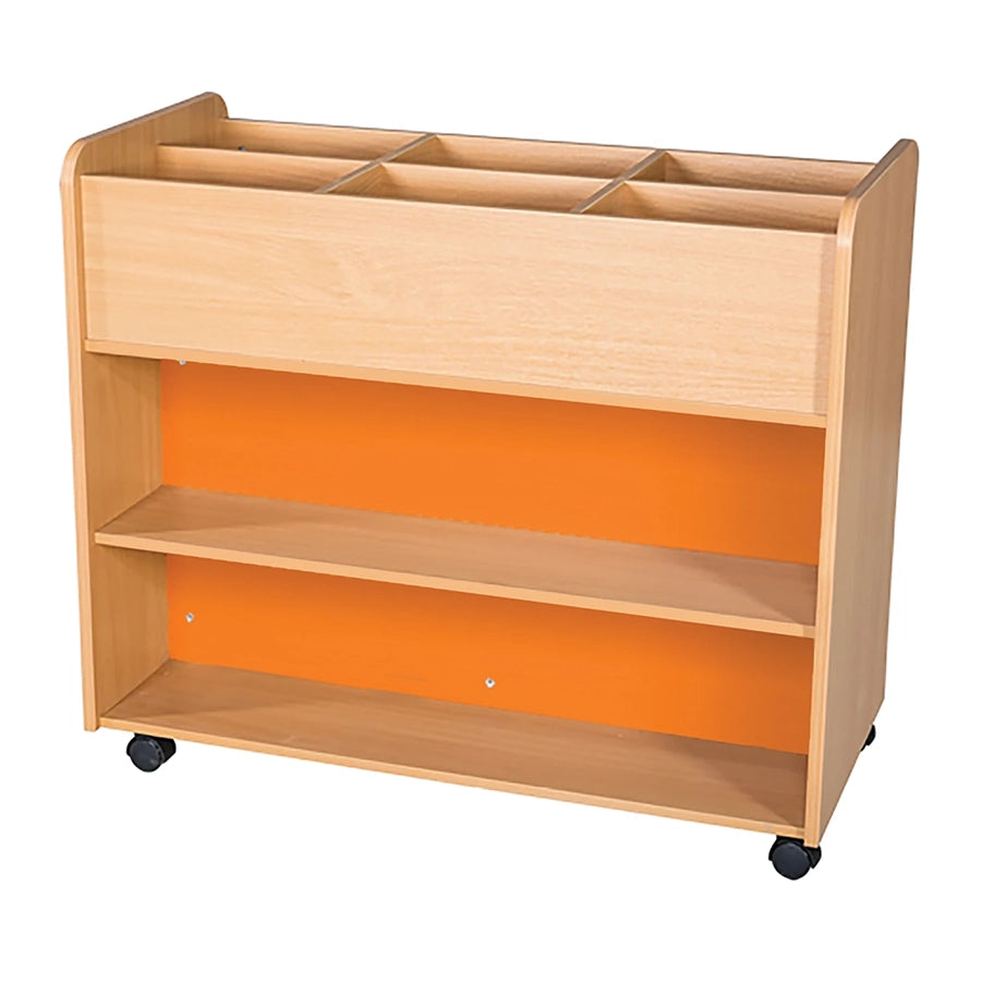 Kubbyclass Mobile Book Trolley with Top Storage