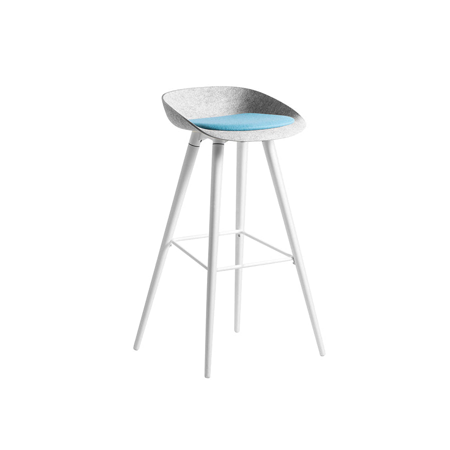 Felt High Metal Wooden Frame Barstool
