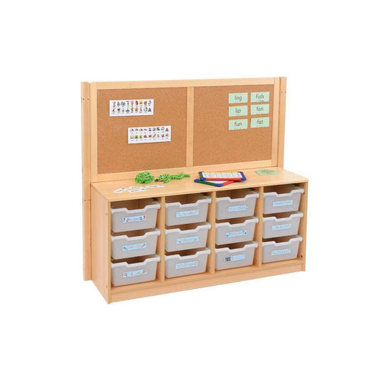 Rs 4 Bay A4 12 Deep Clear Tray Unit With Cork/Drywipe Divider